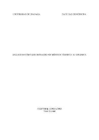Análisis de cálculos urinarios por métodos térmicos : su dinámica / Cristóbal López López | Biblioteca Virtual Miguel de Cervantes