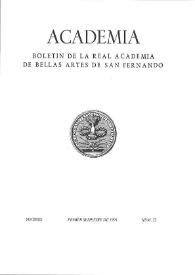 Academia: Boletín de la Real Academia de Bellas Artes de San Fernando. Primer semestre de 1991. Número 72. Preliminares e índice | Biblioteca Virtual Miguel de Cervantes