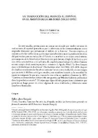 La traducción del francés al español en el ámbito de la historia (siglo XVIII) / Brigitte Lepinette | Biblioteca Virtual Miguel de Cervantes