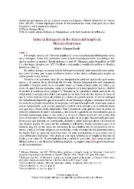 Sobre la dedicación de los altares del templo de Hércules Gaditanus / Martín Almagro Basch | Biblioteca Virtual Miguel de Cervantes