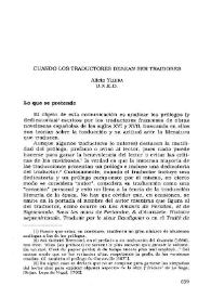 Cuando los traductores desean ser traidores / Alicia Yllera | Biblioteca Virtual Miguel de Cervantes