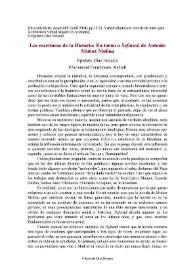 Las escrituras de la Historia : en torno a "Sefarad", de Antonio Muñoz Molina / Epícteto Díaz Navarro | Biblioteca Virtual Miguel de Cervantes