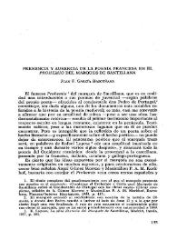 Presencia y ausencia de la poesía francesa en el "Prohemio" del Marqués de Santillana / Juan F. García Bascuñana | Biblioteca Virtual Miguel de Cervantes