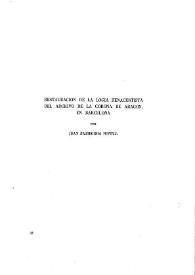 Restauración de la logia renacentista del Archivo de la Corona de Aragón, en Barcelona / por Joan Bassegoda Nonell | Biblioteca Virtual Miguel de Cervantes