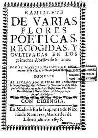 Ramillete de varias flores poéticas, recogidas y cultivadas en los primeros abriles de sus años | Biblioteca Virtual Miguel de Cervantes