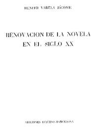 Renovación de la novela en el siglo XX | Biblioteca Virtual Miguel de Cervantes