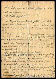 Discurso "A los trabajadores", dirigido al pueblo español que reivindica la paz y la igualdad de clases / Vicente Huidobro | Biblioteca Virtual Miguel de Cervantes