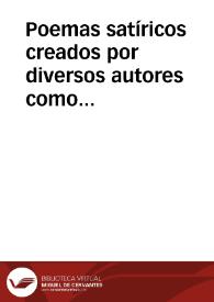 Poemas satíricos creados por diversos autores como parte de un conocido vejamen literario contrario a Juan Ruiz de Alarcón y a su "Elogio descriptivo" / edición comentada por Rafael Iglesias | Biblioteca Virtual Miguel de Cervantes
