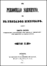 El Periquillo Sarniento III / por El Pensador Mexicano; corregida, ilustrada con notas, y adornada con sesenta láminas finas | Biblioteca Virtual Miguel de Cervantes