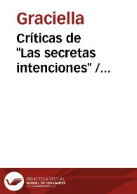 Críticas de "Las secretas intenciones" / Graciella | Biblioteca Virtual Miguel de Cervantes