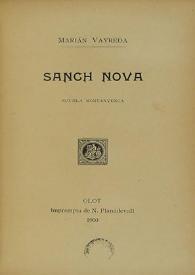 Sanch nova : novela montanyenca / Marián Vayreda | Biblioteca Virtual Miguel de Cervantes