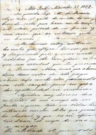 [Carta de J. Antonio Páez a su hija María del Rosario Páez, en New York a 29 de noviembre de 1855] / José Antonio Páez | Biblioteca Virtual Miguel de Cervantes