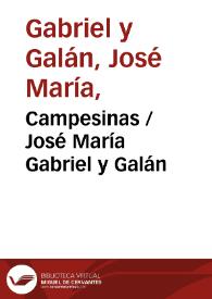 Campesinas / José María Gabriel y Galán | Biblioteca Virtual Miguel de Cervantes
