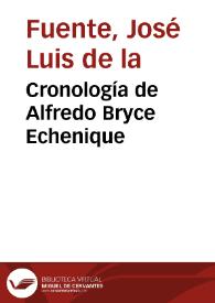 Cronología de Alfredo Bryce Echenique | Biblioteca Virtual Miguel de Cervantes