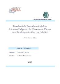 Estudio de la Ferroelectricidad en Láminas Delgadas de Titanato de Plomo modificados, obtenidos por Sol-Gel | Biblioteca Virtual Miguel de Cervantes