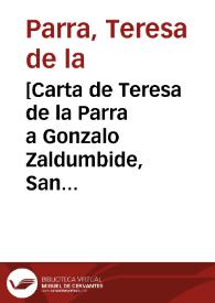 [Carta de Teresa de la Parra a Gonzalo Zaldumbide, San Juan de la Luz, agosto 1924] / Teresa de la Parra | Biblioteca Virtual Miguel de Cervantes