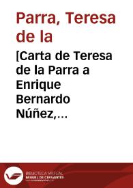 [Carta de Teresa de la Parra a Enrique Bernardo Núñez, París, 25 de noviembre] / Teresa de la Parra | Biblioteca Virtual Miguel de Cervantes