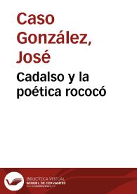 Cadalso y la poética rococó / José M. Caso González | Biblioteca Virtual Miguel de Cervantes