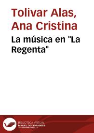 La música en "La Regenta" / Ana Cristina Tolivar Alas | Biblioteca Virtual Miguel de Cervantes