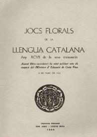 Jocs Florals de la Llengua Catalana : Any XCVII de la seua restauració | Biblioteca Virtual Miguel de Cervantes