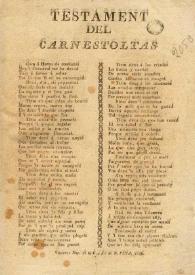 Testament del Carnestoltas | Biblioteca Virtual Miguel de Cervantes