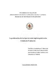 La problemática de los tipos textuales inglés - español en los estudios de traducción / Martín José Fernández Antolín | Biblioteca Virtual Miguel de Cervantes