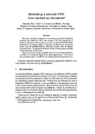 Identifying a reduced DTD from marked up documents / Alejandro Bia, Rafael C. Carrasco, and Mikel L. Forcada. | Biblioteca Virtual Miguel de Cervantes
