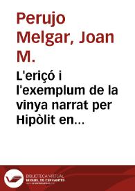 L'eriçó i l'exemplum de la vinya narrat per Hipòlit en el Tirant lo Blanch / Joan M. Perujo Melgar | Biblioteca Virtual Miguel de Cervantes