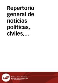 Repertorio general de noticias políticas, civiles, económicas y estadísticas de Europa y más particularmente de España para el año 1823 | Biblioteca Virtual Miguel de Cervantes