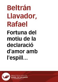 Fortuna del motiu de la declaració d'amor amb l'espill (Tirant lo Blanc, caps. 126-127): bibliografia i texts de referència | Biblioteca Virtual Miguel de Cervantes