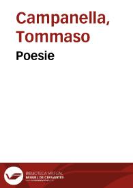 Poesie / Tommaso Campanella | Biblioteca Virtual Miguel de Cervantes