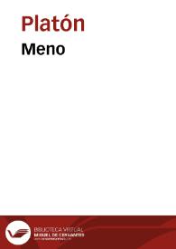 Meno / Platon | Biblioteca Virtual Miguel de Cervantes