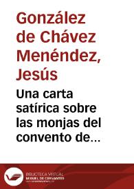 Una carta satírica sobre las monjas del convento de San Bernardo de Las Palmas (1780) / Jesús González de Chávez Menéndez | Biblioteca Virtual Miguel de Cervantes