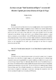 La traza con que "hará la música Milagros" : un tono del maestro capitán para unas décimas de Lope de Vega / Mariano Lambea y Lola Josa | Biblioteca Virtual Miguel de Cervantes