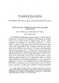 Note sur une ancienne traduction française manuscrite : De "l'Itinéraire" de Benjamin de Tudèle / Julien Weill | Biblioteca Virtual Miguel de Cervantes
