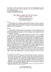 Arte religioso español del siglo XX: Picasso, Gutiérrez Solana y Dalí / José María Blázquez Martínez | Biblioteca Virtual Miguel de Cervantes