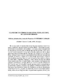 Francisco Gutiérrez Carbajo (ed.) : "Claves de un código narrativo: 'Testa de copo', de Alfonso Grosso". (Madrid: Clásicos Castalia, 2006, 243 págs.) / Santiago Trancón | Biblioteca Virtual Miguel de Cervantes