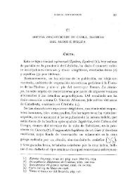 Nuevas inscripciones de Cabra, Mairena del Alcor e Itálica / Fidel Fita | Biblioteca Virtual Miguel de Cervantes
