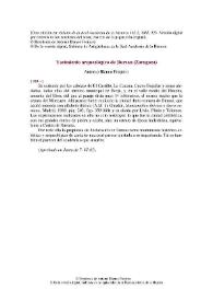 Yacimiento arqueológico de Bursau (Zaragoza) / Antonio Blanco Freijeiro | Biblioteca Virtual Miguel de Cervantes