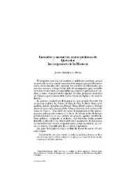 Entender y anotar los textos políticos de Quevedo: las exigencias de la Historia / Josette Riandière La Roche | Biblioteca Virtual Miguel de Cervantes