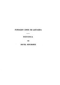 Memoria [Fundación Conde de Cartagena] / Manuel Mingorance | Biblioteca Virtual Miguel de Cervantes