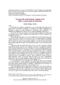 Una pieza de arnés hispano-visigoda en el Museo Arqueológico de Barcelona / Martín Almagro Basch | Biblioteca Virtual Miguel de Cervantes
