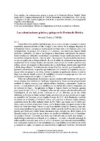 Las colonizaciones púnica y griega en la Península Ibérica / Antonio García y Bellido | Biblioteca Virtual Miguel de Cervantes