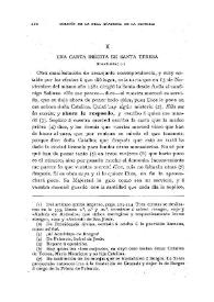 Una carta inédita de Santa Teresa / Fidel Fita | Biblioteca Virtual Miguel de Cervantes