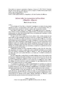 Informe sobre las excavaciones de Pozo Moro (Chinchilla, Albacete) / Martín Almagro-Gorbea | Biblioteca Virtual Miguel de Cervantes