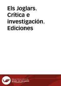 Els Joglars. Crítica e investigación. Ediciones | Biblioteca Virtual Miguel de Cervantes