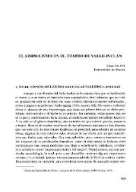 El simbolismo en el teatro de Valle Inclán / César Oliva | Biblioteca Virtual Miguel de Cervantes