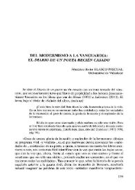 Del modernismo a la vanguardia : El Diario de un poeta recién casado / Francisco Javier Blasco Pascual | Biblioteca Virtual Miguel de Cervantes