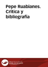 Pepe Rubianes. Crítica y bibliografía | Biblioteca Virtual Miguel de Cervantes