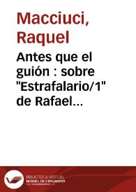 Antes que el guión : sobre "Estrafalario/1" de Rafael Azcona / Raquel Macciuci | Biblioteca Virtual Miguel de Cervantes